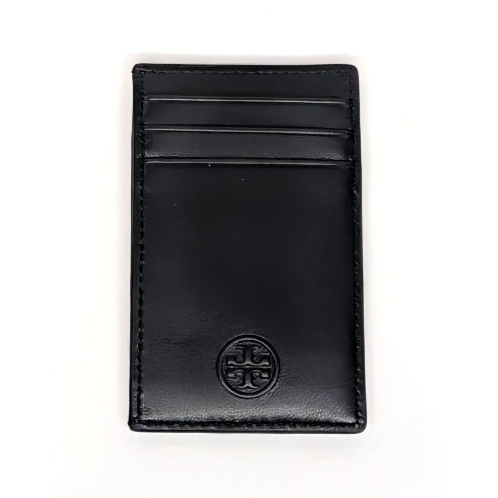 Tory Burch Fleming Soft Card Case Holder Leather Wallet ~NWT~ Black